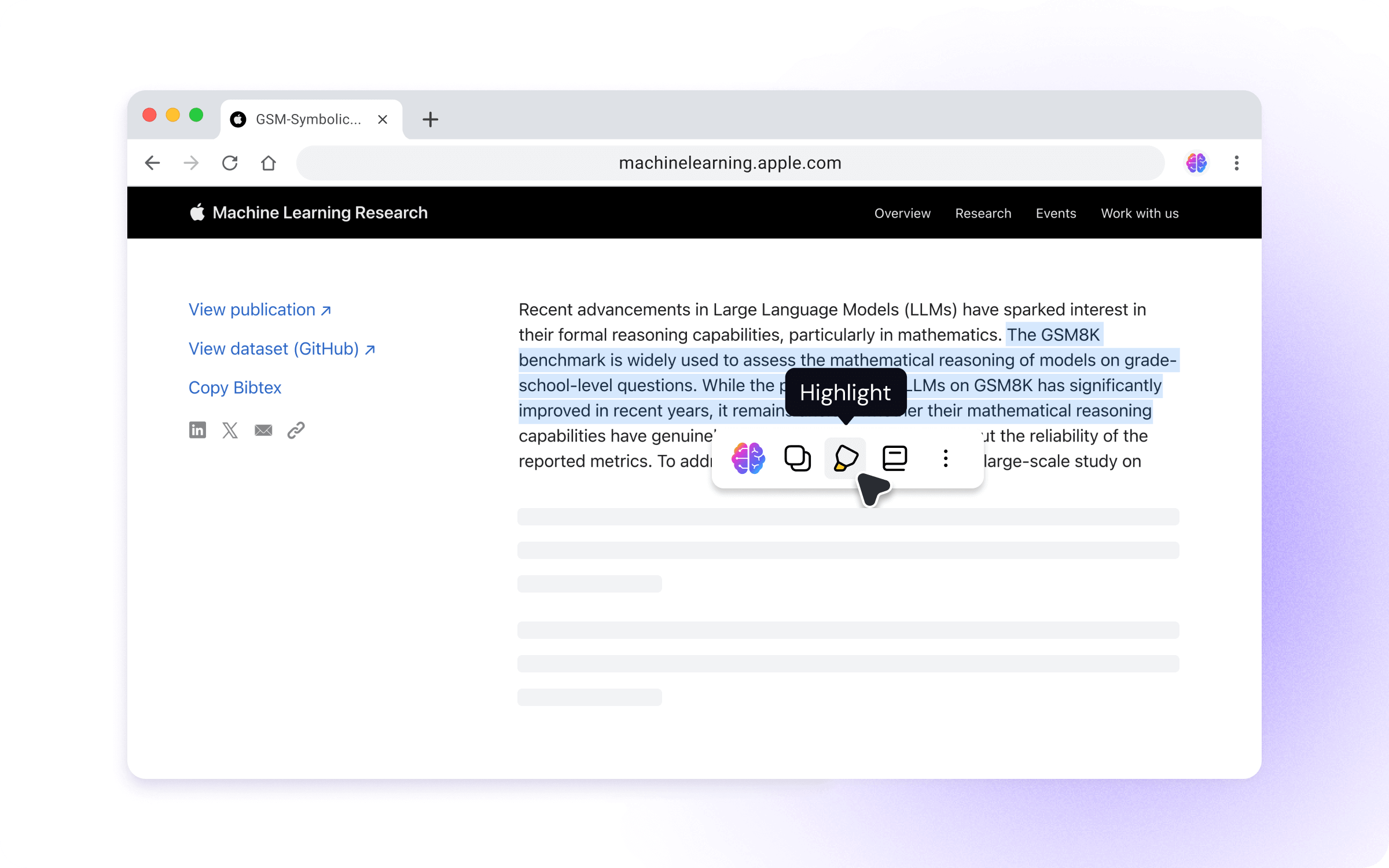 Highlight any web content via context menu